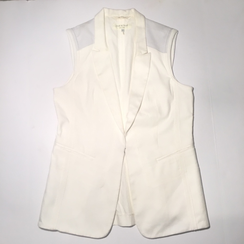 Rag and bone vest with perforated leather detail
